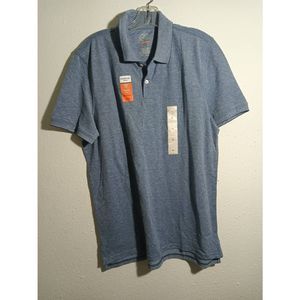 St Johns Bay Polo Shirt Performance Topeka Blue Mens SZ M New w/ tags